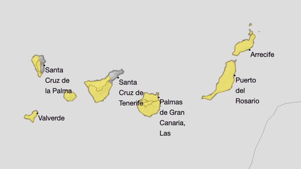 zolte ostrzezenia dla calych wysp kanaryjskich w ten weekend