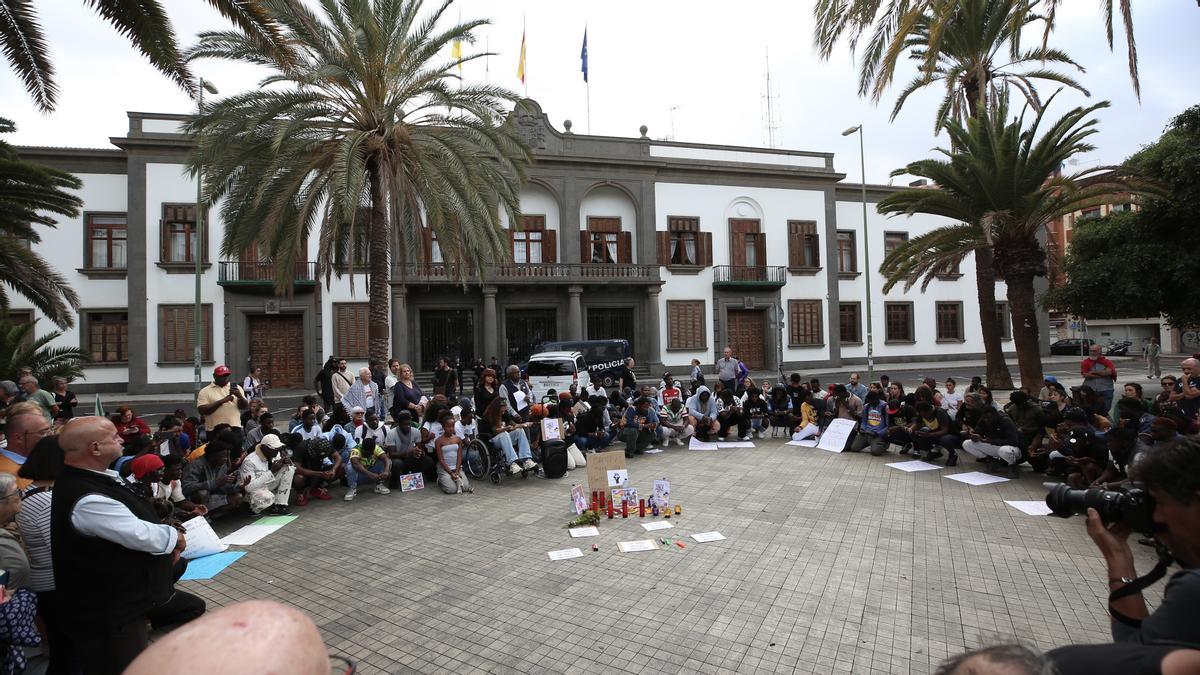protest po zastrzeleniu Gambijczyka na Gran Canarii