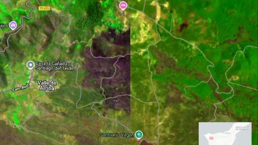 satelita przechwycil zdjecia pozaru na teneryfie w czasie rzeczywistym