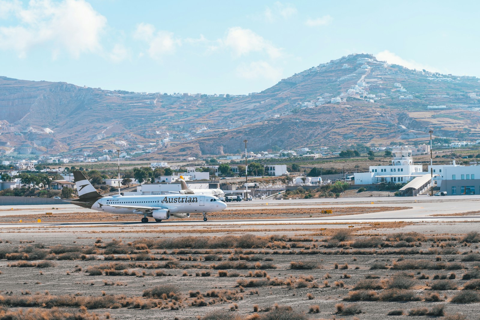 white airplane on brown field during daytime