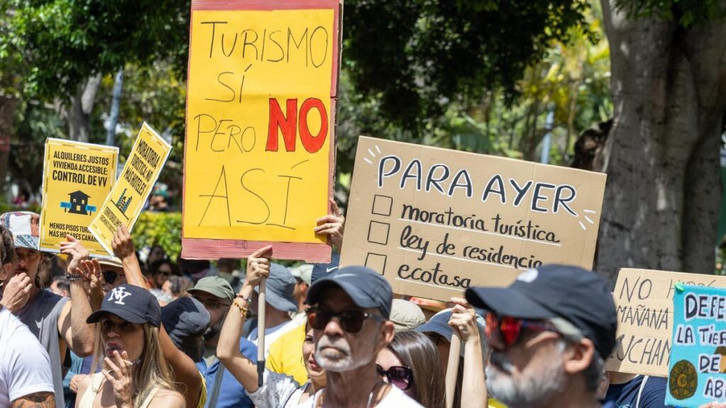 autobus turystyczny anaga teneryfa wideo protest