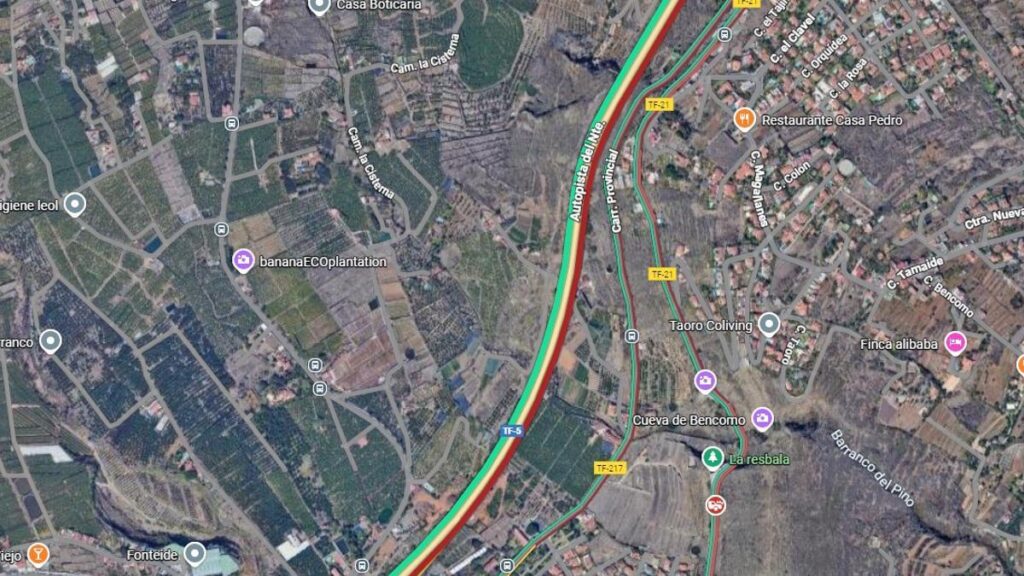 dwa wypadki sparalizowaly polnoc teneryfy tf 5