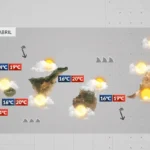 sroda chmury spadek temperatur wysokie fale