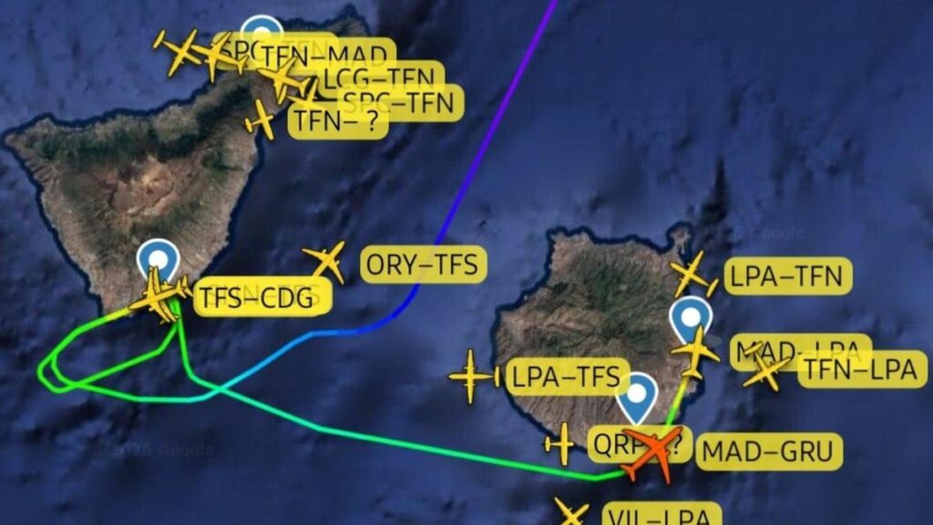 awaryjne ladowanie teneryfa gran canaria